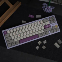 ECHOME Purple Greek Theme Keycap Set PBT Custom Keyboard Cap Cherry Profile Key Cap for Mechanical Keyboard Rainy75 Accessories