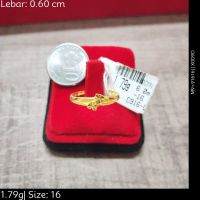 Emas 916,Cincin Love Small Crmi Q2 Str 0.6cm Design:7337<X0D9D>91616(M9)-Size: 16