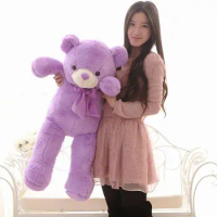 The lovely lavender teddy bear doll plush purple big teddy bear toy birthday gift about 100cm