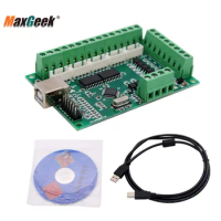 Maxgeek 4-Axis 100KHz USB Mach3 Motion Control Board CNC Breakout Board Mach3 Motion Controller for CNC
