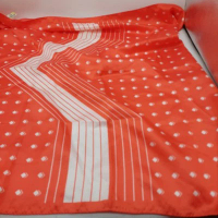 Totes Rain Scarf Water Repellent Orange White Square 26"