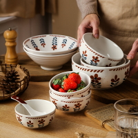 碗家用陶瓷米飯碗10個裝組合日式復古湯碗創意簡約空氣炸鍋專用碗