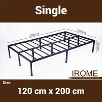 Irome Bed Frame Dipan Besi Minimalis Anti Karat 4 Ukuran Single Queen King Single 120 CM