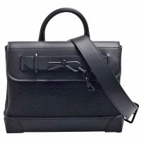 LV M24436 經典Steamer PM Taurillon壓花牛皮手提/斜背包(黑色)