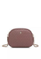 Swiss Polo Quilted Chain Sling Bag / Crossbody Bag (Tas Selempang Wanita) - Merah Jambu