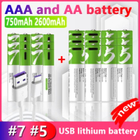 1.5V aa and aaa Rechargeable Battery 2600mAh Battery aa 750mAh aaa rechargeable battery Lii-ion usb c aa rechargeable batteries