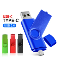 Metal USB Flash Drive 2 IN 1 USB 2.0 &amp; Type C USB Stick OTG Pen Drive 128GB 64GB 32GB Pendrive U Disk