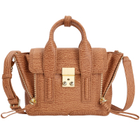 3.1 Phillip Lim Borsa Pashli木紋牛皮兩用提包(Mini/棕色)