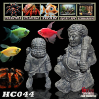 HC044 HIDING CAVE PLACE PATUNG GUPOLO MINIATUR GUPALA DWARAPALA ARCA DEKORASI AKUARIUM IKAN HIAS CIC