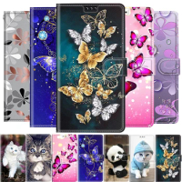 Flip Leather Wallet Phone Case For Samsung Galaxy S23 S22 S21 Plus Ultra A23 A73 A13 A52S A22 A33 A21S A41 Butterfly Book Cover