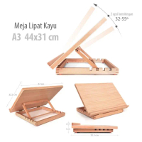 Meja Gambar Lipat Arsitek A3 A2 Ergonomic Adjustable Atur Kemiringan - A3