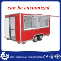 chinese mobile food trailer cart large Square food truck with windows