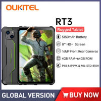 Oukitel RT3 Mini 8 Inch Waterproof Tablet 4GB RAM 64GB ROM Android Rugged Table 5150mAh Battery Industrial Tablet PC 16MP Camera