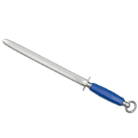 【SANELLI 山里尼】SUPRA 磨刀棒 30CM 橢圓形 鍍鉻處理 藍色(磨刀器 修刀棒 義大利製)