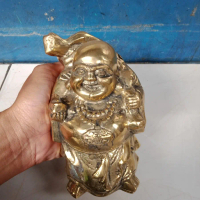 Patung Dewa Kekayaan Jalahud Kuningan Antik 000155