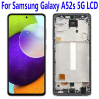 6.5”AMOLED For Samsung Galaxy A52s 5G LCD Display Touch Screen Digitizer Assembly Replacement For Samsung Galaxy A528 With Frame