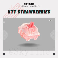 KTT Strawberry Switch Mechanical Keyboard Content Linear 45g Transparant PC POM Axis RGB Gold Plate Spring GK61