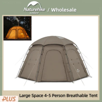 Naturehike Camping Tent Outdoor Gathering 4-5 Person Large Space Tents Portable Dome Tent Ventilation On All Sides Breathable