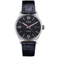 DAVOSA Gentlemen 現代經典紳士系列套裝腕錶-黑面/黑皮帶/40mm