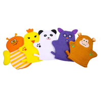 VICASKY 5pcs Sarung Tangan Mandi Bayi Sarung Tangan Lap Lap, Sarung Tangan Mandi Haiwan Comel Span K