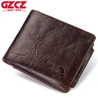 Luxury Mens Wallet Genuine Leather Bifold Short Wallets Men Hasp Vintage Male Purse Coin Pouch Multi-functional Cards Wallet