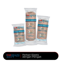 Onehealth Perban Elastis / Elastic Bandage l Kassa Perban Coklat Krem dengan Pengait