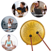 Steel Tongue Drum 15 Inch 21 Notes C Key Percussion Instrument Balmy Drum with Drum Mallets for Meditation Yoga Beginners