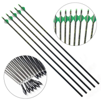 Linkboy Archery Carbon Arrow Spine400 28/30inch ID6.2mm 2inch Plastic Vanes Compound Bow Longbow Shooting 6/12pcs