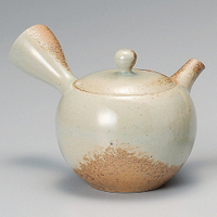日本製 灰釉米白茶壺 日式茶壺 茶器 茶具 不鏽鋼濾網 陶瓷 茶道 横手急須 常滑燒 一心作 日本製