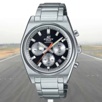 【CASIO 卡西歐】EDIFICE 經典跑車 三眼運動風設計腕錶-黑(EFB-730D-1AV)