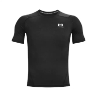 【UNDER ARMOUR】短袖 HG Armour Tee 男款 黑 透氣 緊身 訓練 運動 UA(1361518001)
