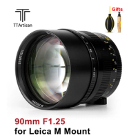 TTArtisan 90mm F1.25 Camera Lens Full Fame Manual Focus for Leica M Mount Camera M-M M240 M3 M6 M7 M8 M9 M9p M10