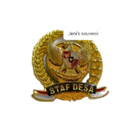 Pin staf desa model padi kapas - pin perangkat desa garuda magnet