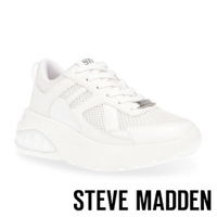 STEVE MADDEN-LOGAN 透氣網布氣墊休閒小白鞋-白色