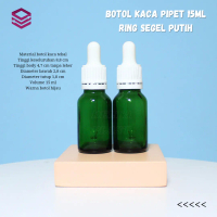 Botol kaca 15ml Pipet Tebal / Botol Serum 15ml - Ring Putih