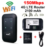 4G LTE Router Pocket 150Mbps WiFi Repeater Wireless Mifi Modem SIM Card Slot Signal Amplifier Network Expander Mobile Hotspot