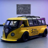 (R284) Volkswagen T1 VW Combi Modifikasi Diecast Alloy scala 1:32 + Lampu Tatakan Suara dan Pullback
