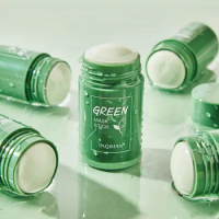 Green Tea Mud Film Stick Solid Facial Mask Moisturizing, Moisturizing Brightening Skin Cleaning Cutin Pores Controlling Oil