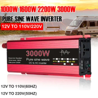 Pure Sine Wave Inverter DC 12V To AC 110V/220V Voltage 1000W 1600W 2200W 3000W Transformer Power Converter Solar Car Inverter
