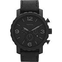 FOSSIL 大世紀戰神三眼計時腕錶 618送禮首選-IP黑/50mm JR1354