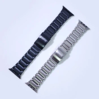 Titanium + Metal Stainless Steel Strap For iWatch 44mm 42mm 40 Watchband For Apple Watch Band Luxury Series 5 6 SE Link Bracelet