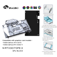 Bykski Water Cooling Block use for NVIDIA RTX 3070 Founder Edition /NVIDIA RTX 3060 TI GPU Card/Full Cover Copper Radiator Block