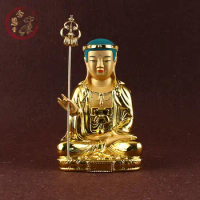Korean Jizo King Bodhisattva Buddha Statue Resin gilded Jizo Bodhisattva Buddha Statue Solemnly Export Buddha Statue