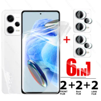 6To4 Hydrogel Film Lens Glass For Xiaomi Redmi Note 12 Pro Plus 5G Note12 Pro+ 12Pro Note12Pro 2023 Front Back Screen Protector