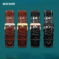 Genuine Leather Crocodile Skin Watch Band Men's Watch Strap for Armani Tissot Fossil Citizen Huawei Watch Bracelet 22mm