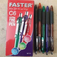 Pulpen Pena Faster C6 Cetek Hitam