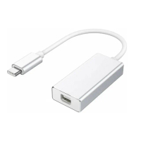 【UniSync】Type-C公/USB3.1轉Mini DisplayPort母影音轉接器(銀15CM)