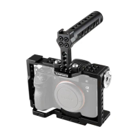 CAMVATE QR Camera Cage With Rosette Mount &amp; Aluminum Handgrip For Sony a7 II, a7R II, a7S II, a7 III, a7R III, A7r4, a9 Series