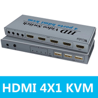 4K Switch KVM HDMI 4 Input 1 Output Switcher 3-port USB HDMI KVM Switch 4X1 4kX 2K/30HZ HDCP1.2 untuk PC laptop windows &amp; mac