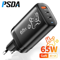 PSDA 65W GaN USB Type C Charger For Laptop PPS 45W 25W Fast Charge For Samsung Xiaomi Realme mobilephiPhone14 13 Pro Phone